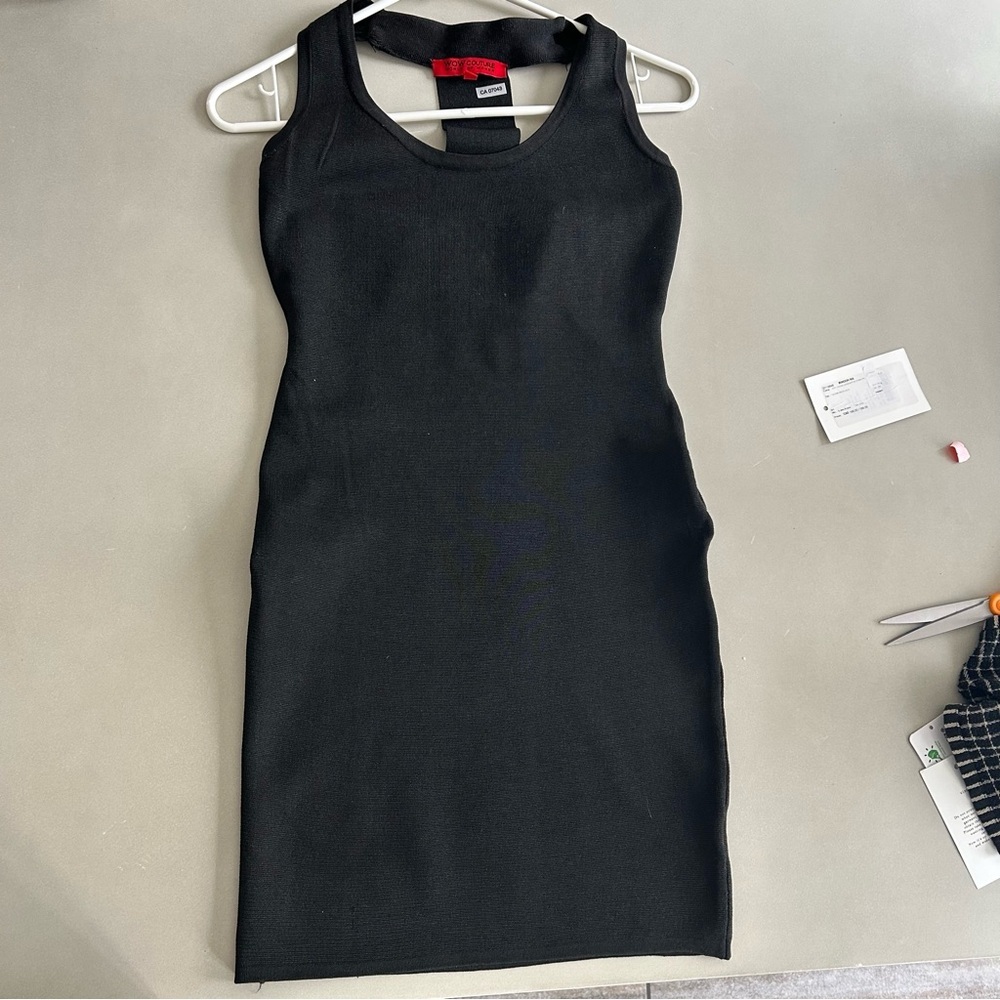 WOW Couture Elegant Black Sleeveless Mini Dress, Size S - Picture 4 of 7